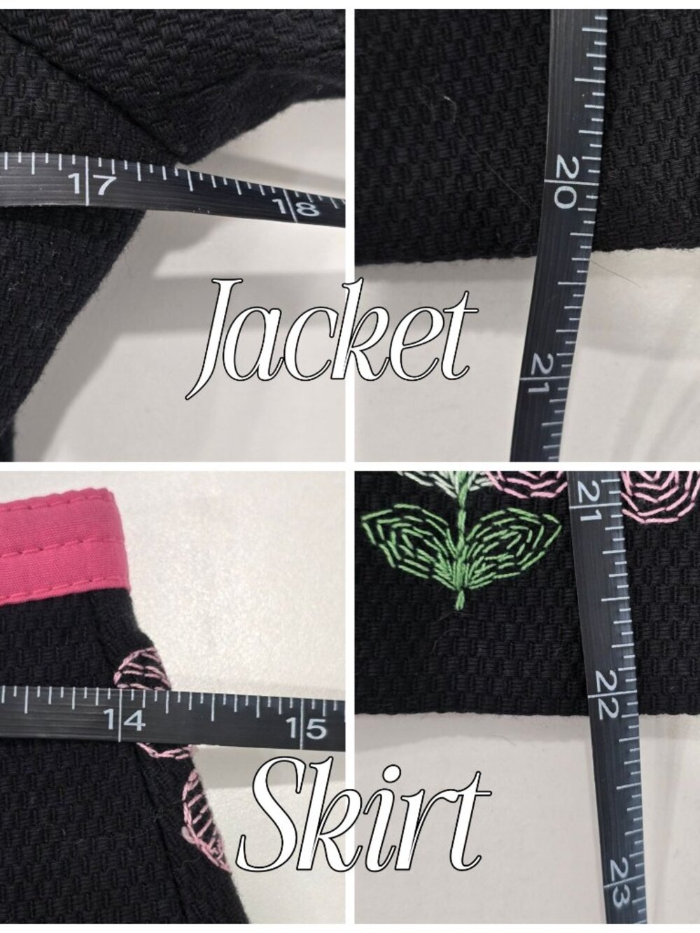 Cynthia Steffe ✦ Embroidered Jacket & Skirt Set ✦ Black Pink Floral Size 4 - Picture 16 of 16